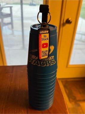 Blue Cup Set with Learn-to-Stack Keychain